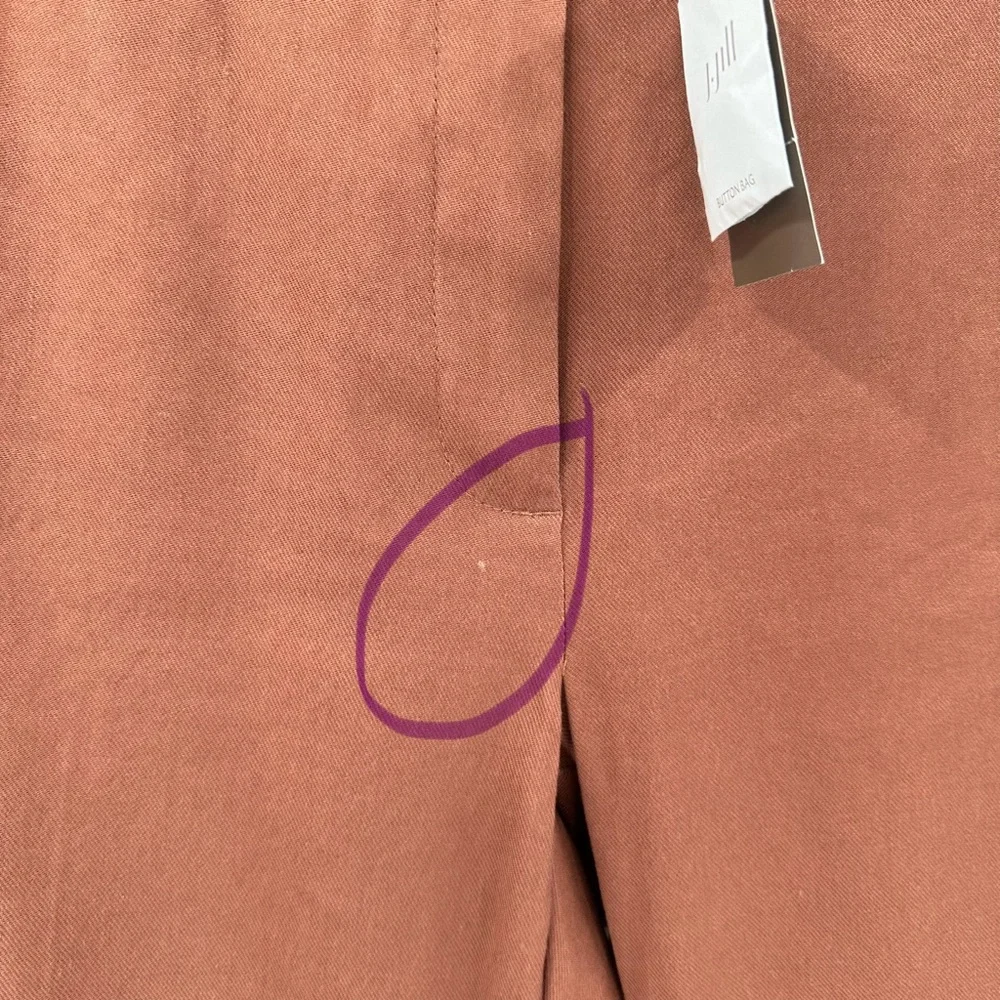 J.Jill Pants Women’s 12P Petite Red Oak Rust Brown Linen Blend Ankle Crop READ